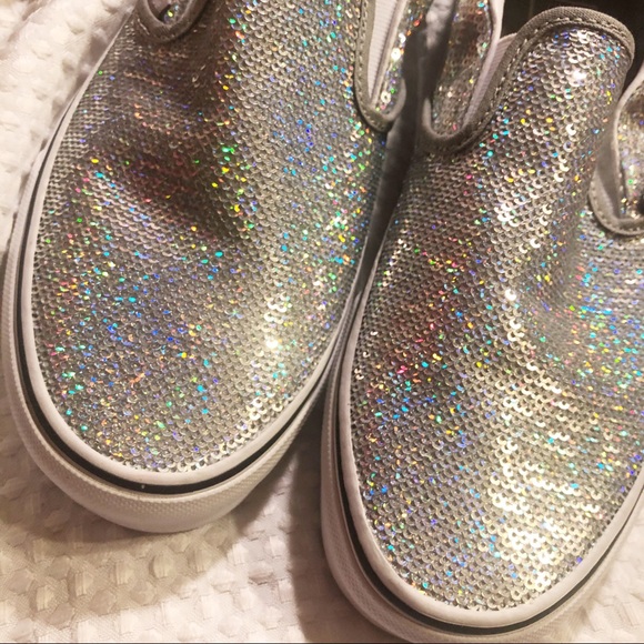 Silver iridescent sequin Vans - Picture 7 of 11